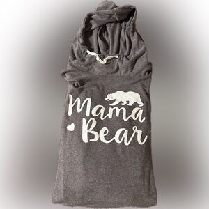 Mama Bear cowl neck hooded pullover BN sz med